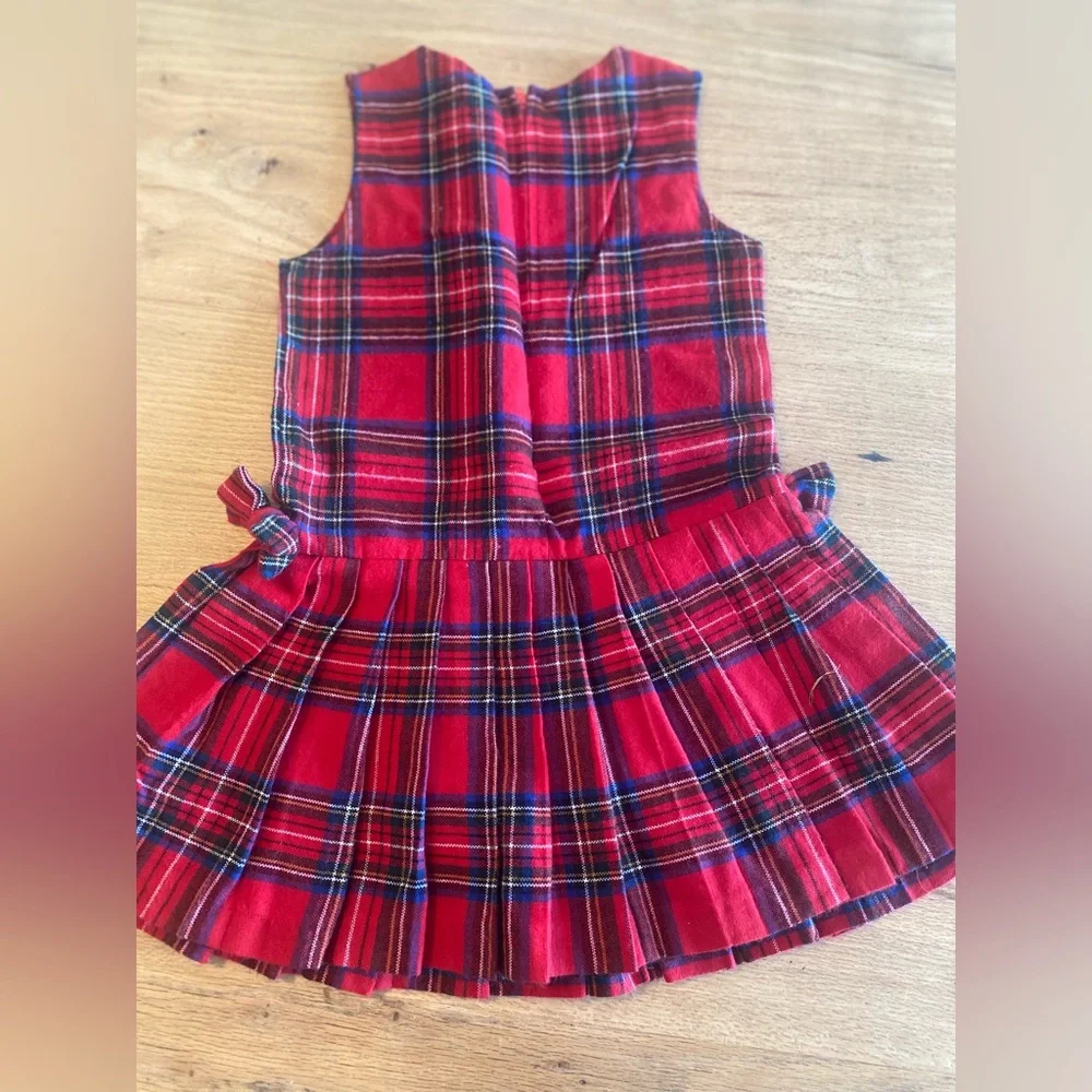 Holiday Plaid‎ Sleeveless Drop waist Dress  Girls 6x Preloved